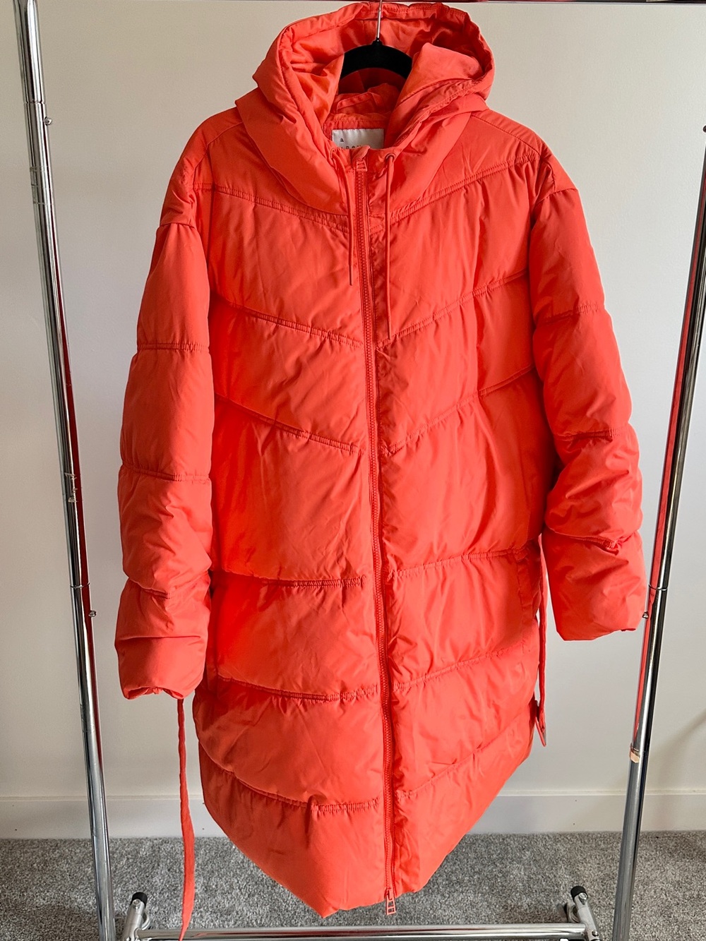 A New Day Orange Belted Hooded Puffer Coat Plus Size 3X NWT Target - Picture 3 of 11